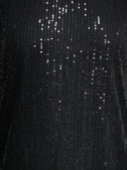 V-Neck Sequin Cap Sleeve Top