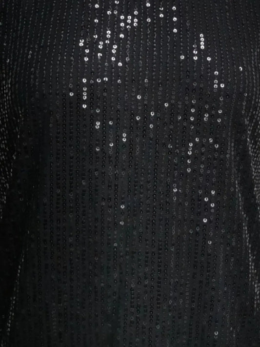 V-Neck Sequin Cap Sleeve Top