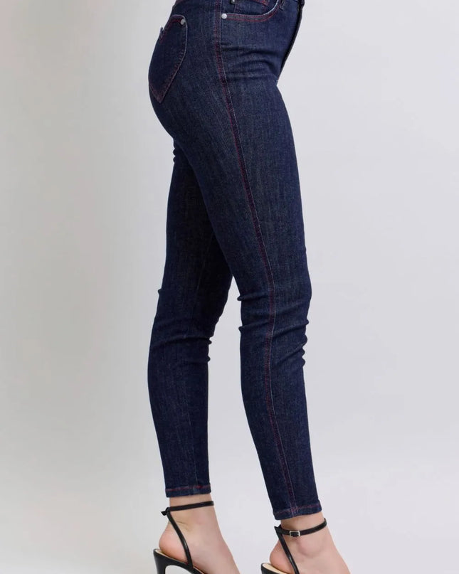 Judy Blue Full Size Heart Shaped Back Pockets Skinny Jeans