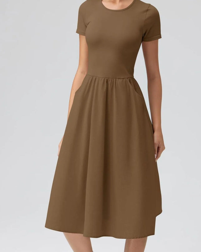Round Neck Short Sleeve Dress