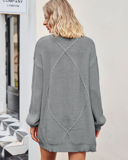 Cable-Knit Long Sleeve Cardigan