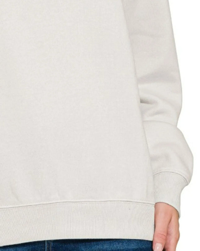Zenana Fleece Crewneck Long Sleeve Sweatshirt