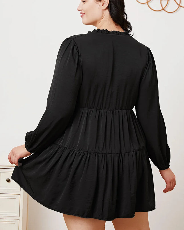 Ruffled Button Up Long Sleeve Tiered Shirt