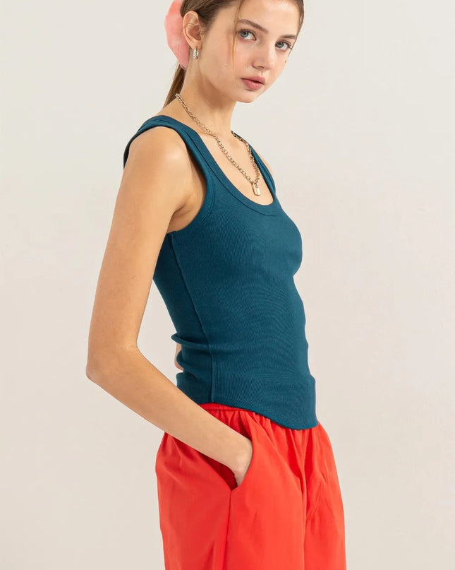 HYFVE Ribbed Scoop Neck Racerback Tank