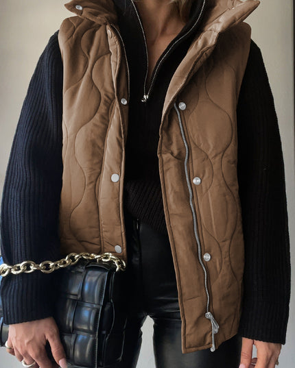 Collared Neck Vest with Pockets