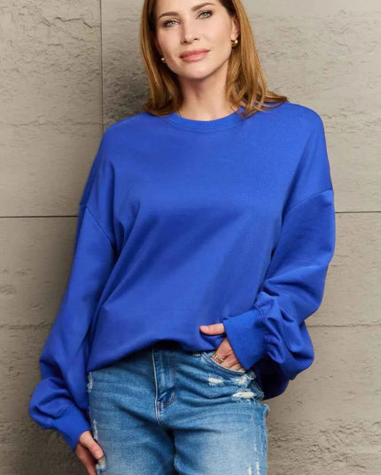 Full Size Round Neck Long Sleeve Sweatshirt
