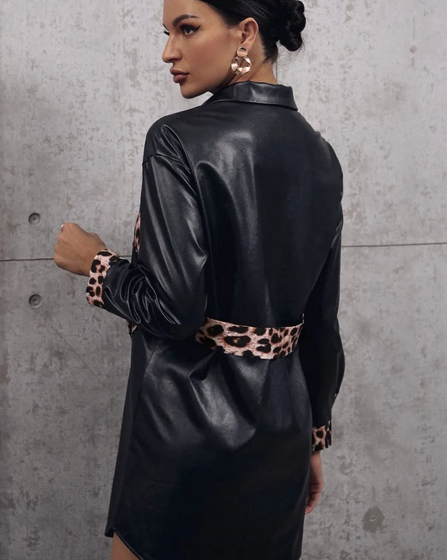 Ivy Lane Tied Leopard Snap Down Trench Coat