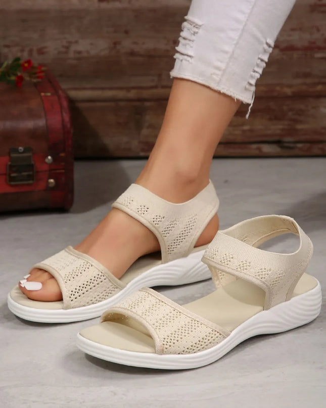 Peep Toe Cloth Sandals 