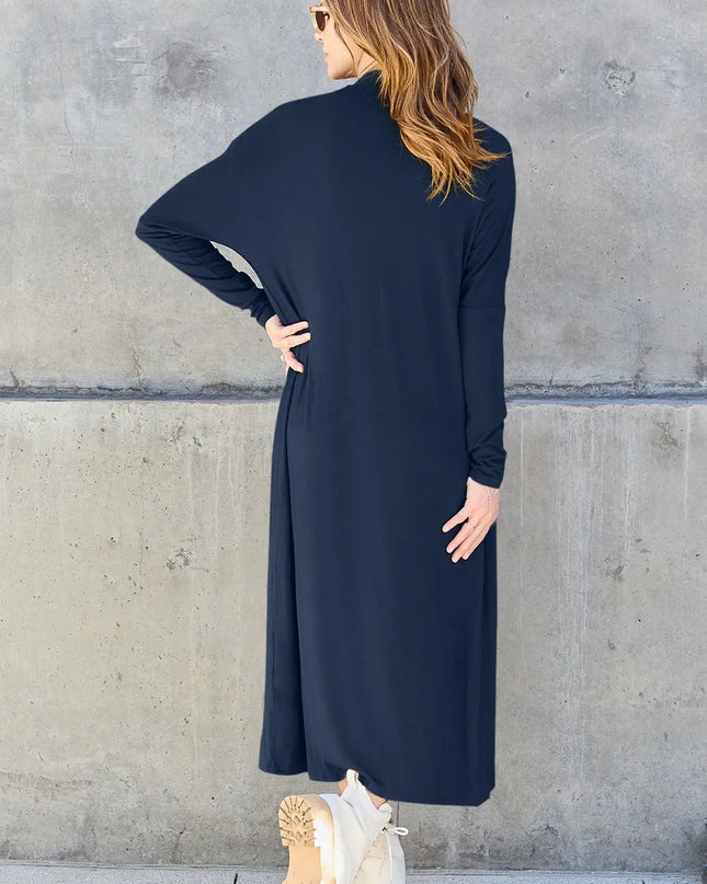 Basic Bae Full Size Open Front Long Sleeve Cover Up
