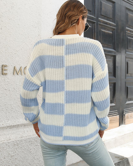 Two-Tone Dropped Shoulder Sweater
