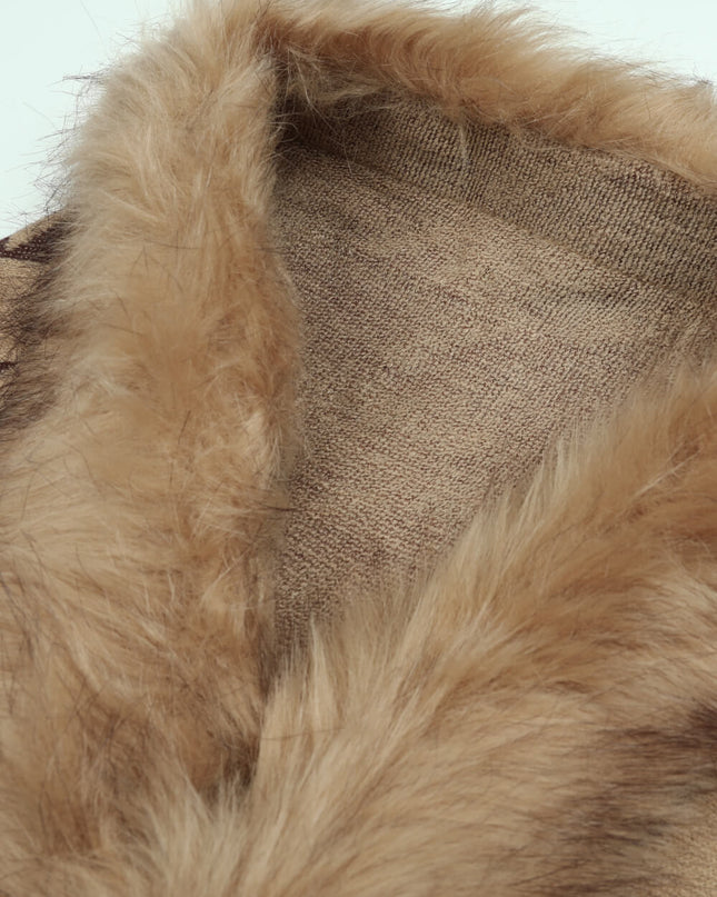 Houndstooth Fringe Hem Poncho