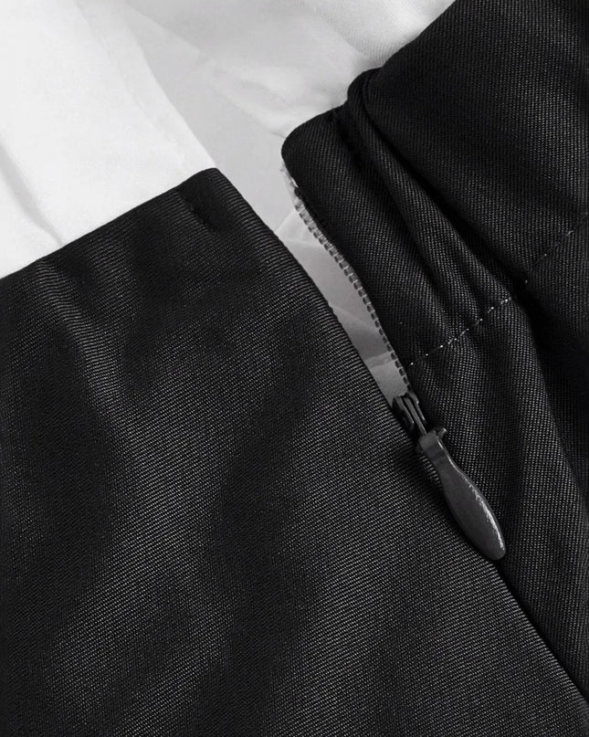 Contrast Pleated Mini Skirt