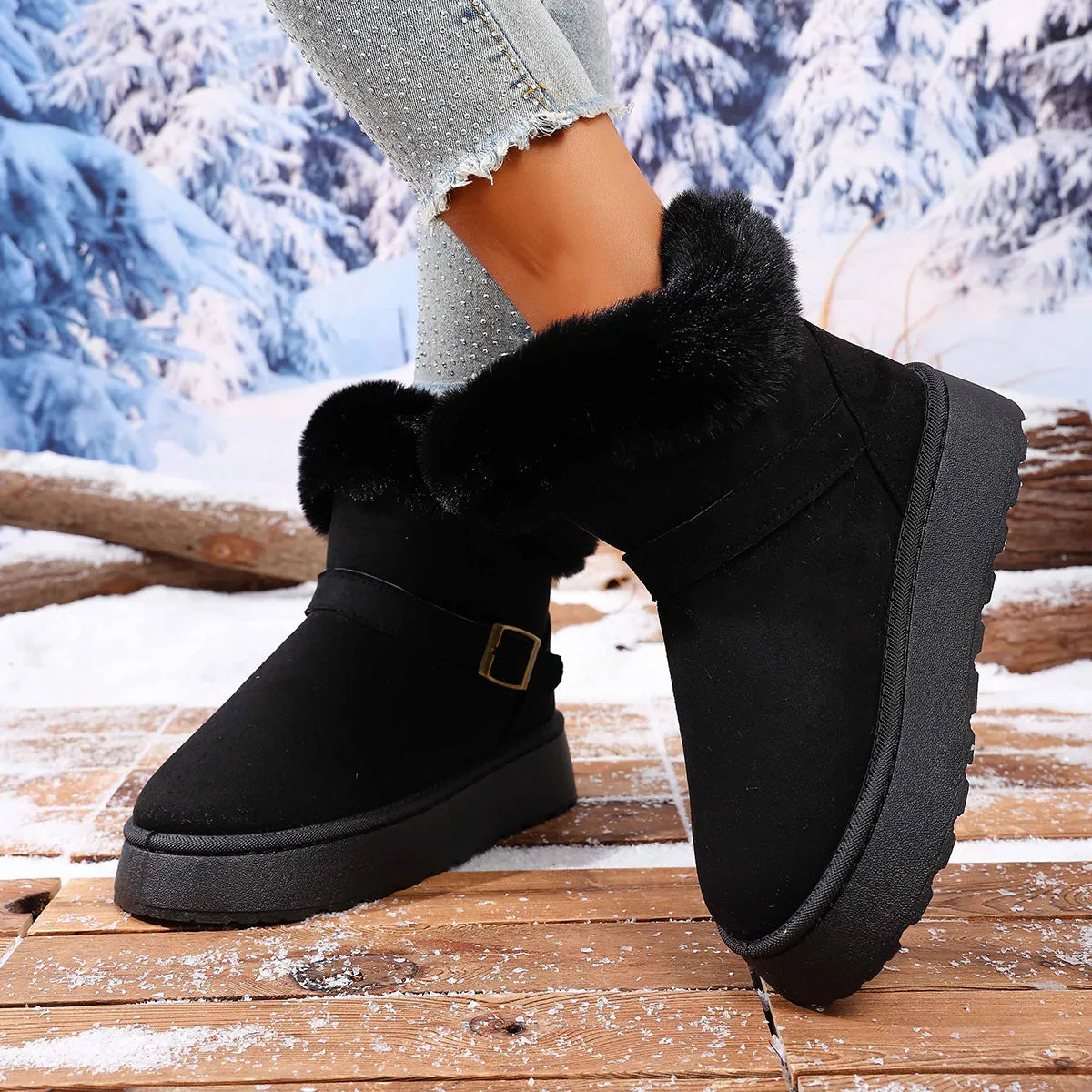 Round Toe Platform Boots