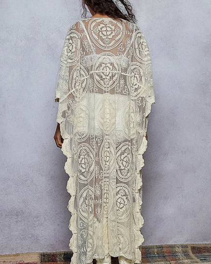 POL Lace Embroidered Beach Cover Up Kaftan