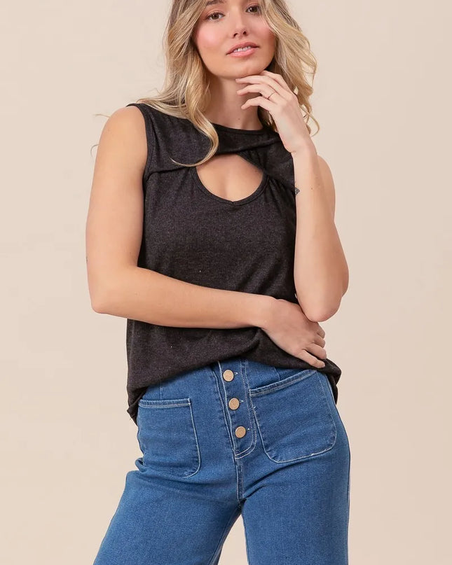 BiBi Baby Rib Knit Front Sut Out Detailed Sleeveless