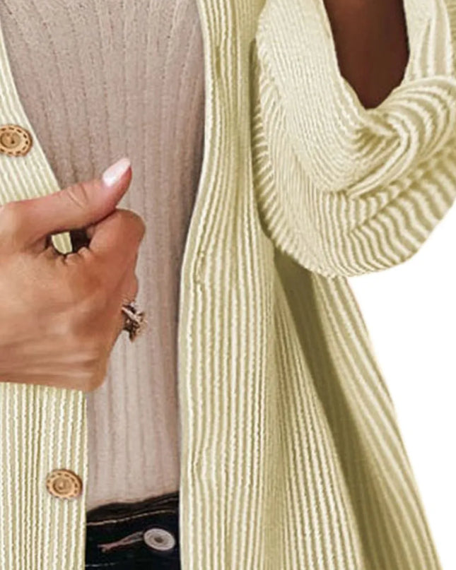 Striped Collared Neck Long Sleeve Shirt