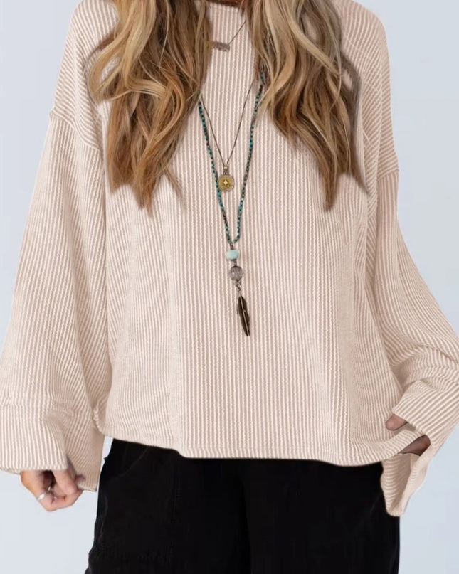 Cutout Back Long Sleeve T-Shirt Apricot