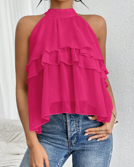 Ruffled Layered Sleeveless Top
