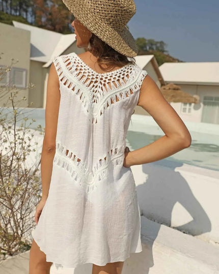 Crochet Detail Beach Cover Up Dress