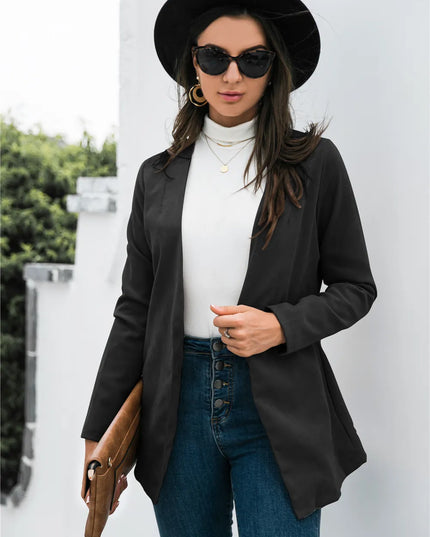 Three-Quarter Sleeve Blazer Black