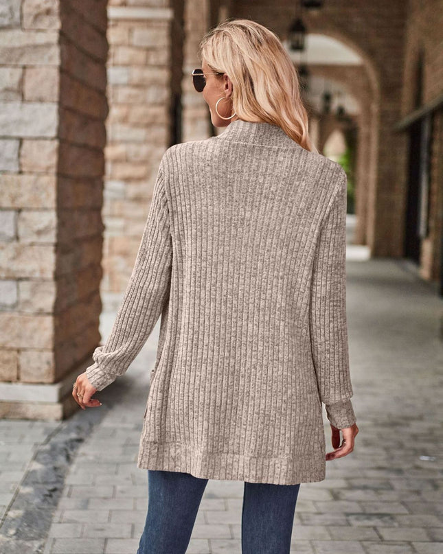 Open Front Cardigan with Pockets