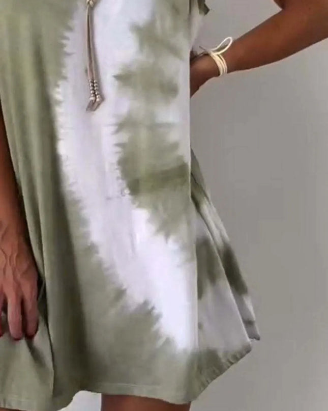 Full Size Tie-Dye Sleeveless Mini Tank Dress Plus Size 