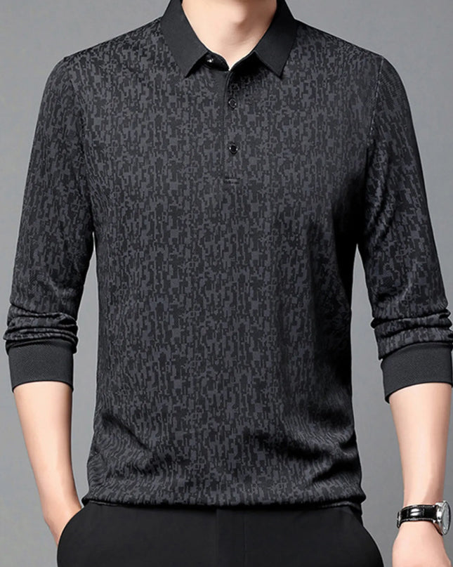 Men's Plus Size Button Detail Short Sleeve Polo Black