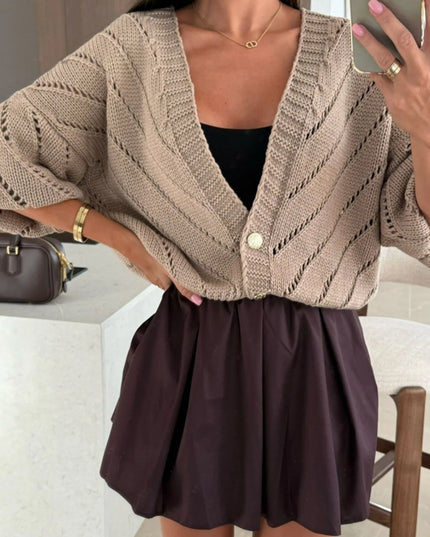 Openwork Long Sleeve Cardigan