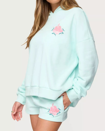 Drop Shoulder Graphic Hoodie with Kangaroo Pocket