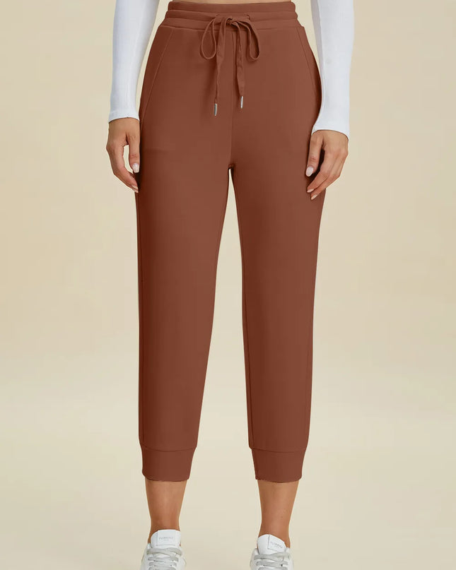 Basic Bae Full Size Air Scuba Drawstring High Waist Cropped Pants