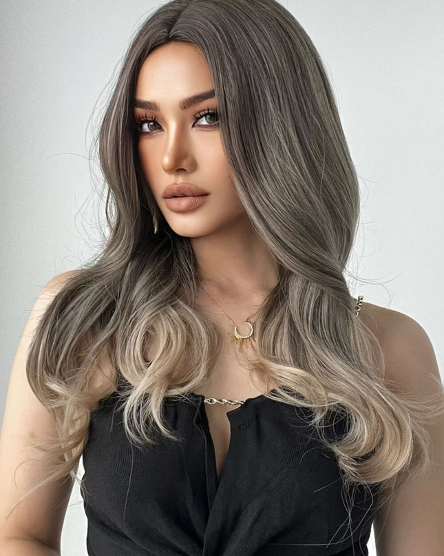 13*1" Full-Machine Wigs Synthetic Long Straight 24" 