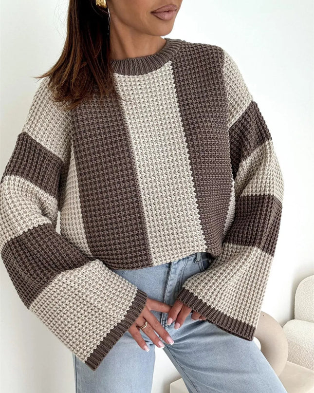 Color Block Long Sleeve Sweater