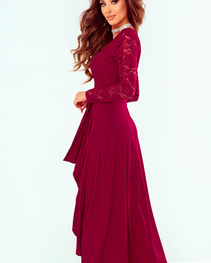 Lace High-Low V-Neck Dress 