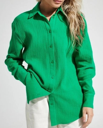 Button Up Long Sleeve Texture Shirt