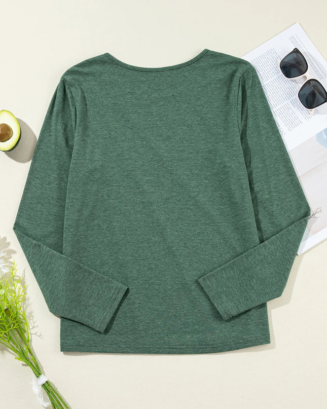 Asymmetric Seam Detail Long Sleeve Top
