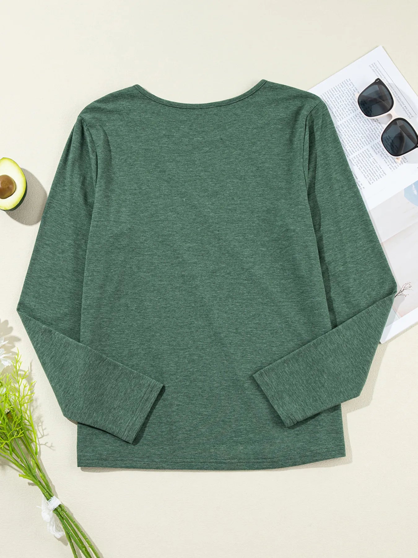 Asymmetric Seam Detail Long Sleeve Top