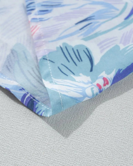 Floral Spaghetti Strap Surplice Neck Shirred Waist Mini Dress