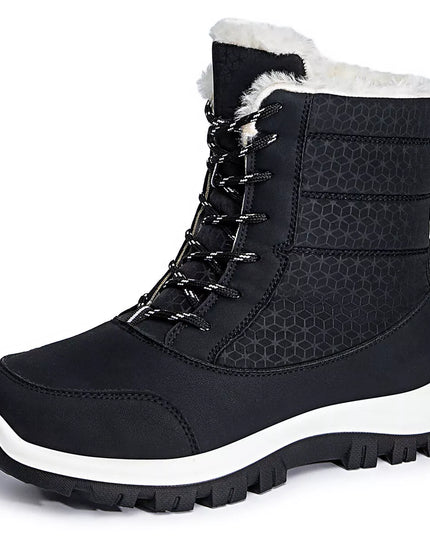 Winter Waterproof Snow Boots with Warm Fur Lining Black