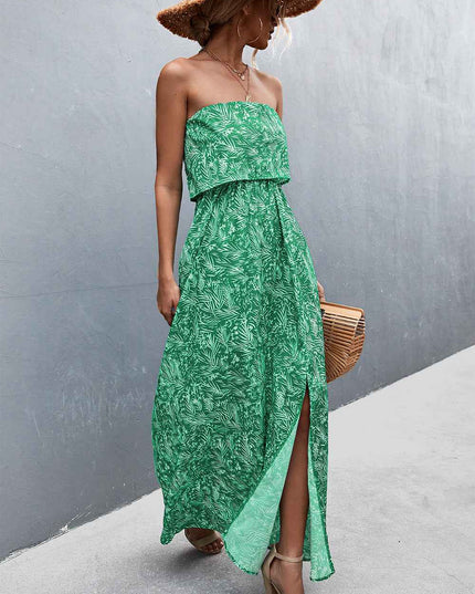 Strapless Split Maxi Dress