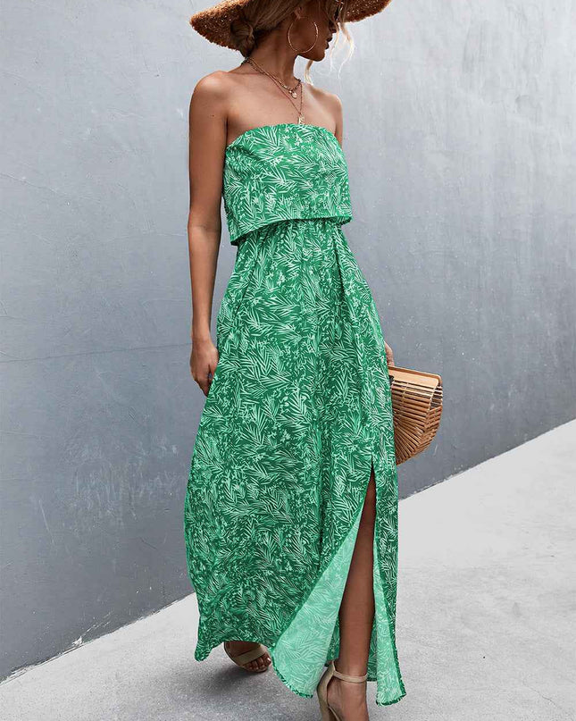 Strapless Split Maxi Dress
