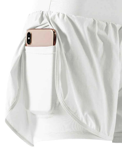 Pocketed High Waist Active Shorts