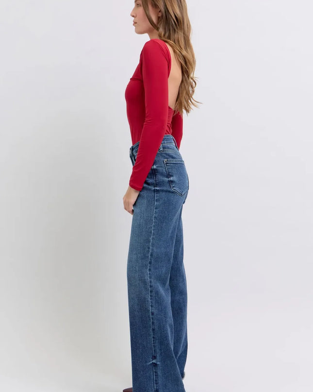 Judy Blue Full Size Raw Hem Mid Rise Jeans