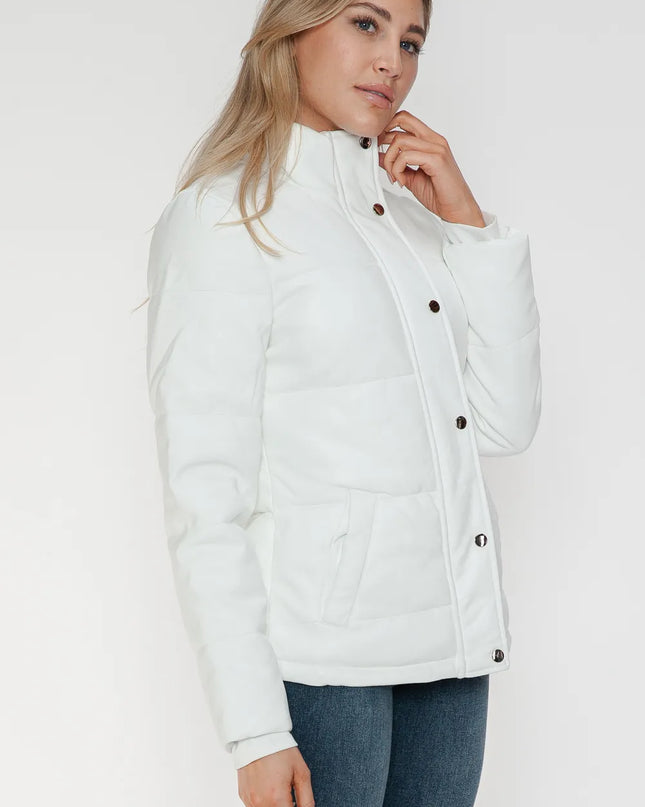 YMI Pocketed Zip Up Turtleneck Puffer Jacket