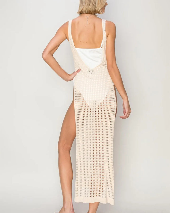 HYFVE Crochet Backless Cover Up Dress
