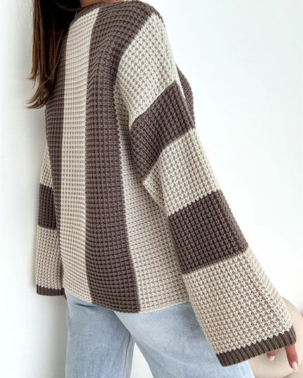 Color Block Long Sleeve Sweater