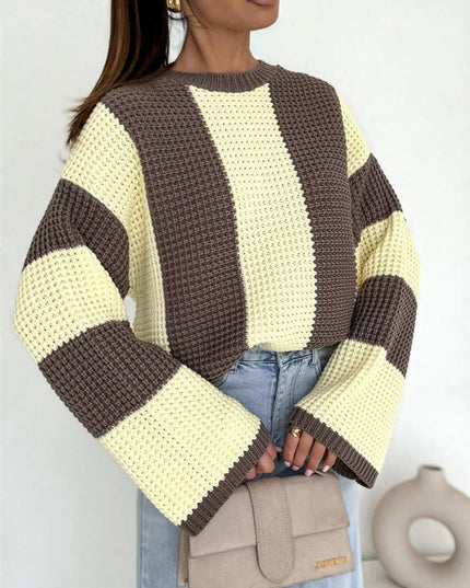 Color Block Long Sleeve Sweater
