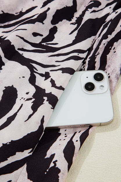 Abstract Print Tie Back Maxi Cami Dress