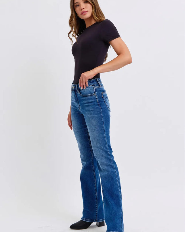 Judy Blue Full Size Run Mid-Rise Bootcut Jeans with Thermal Lining