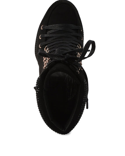 Birch Diamante Set Block Heeled Ankle Boot