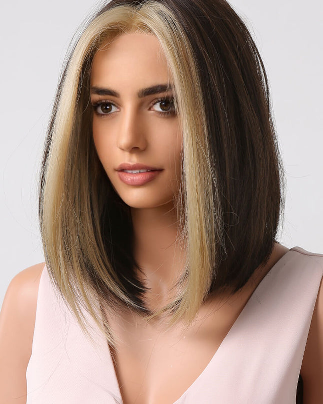 13*1" Full-Machine Wigs Synthetic Mid-length Straight 9" 